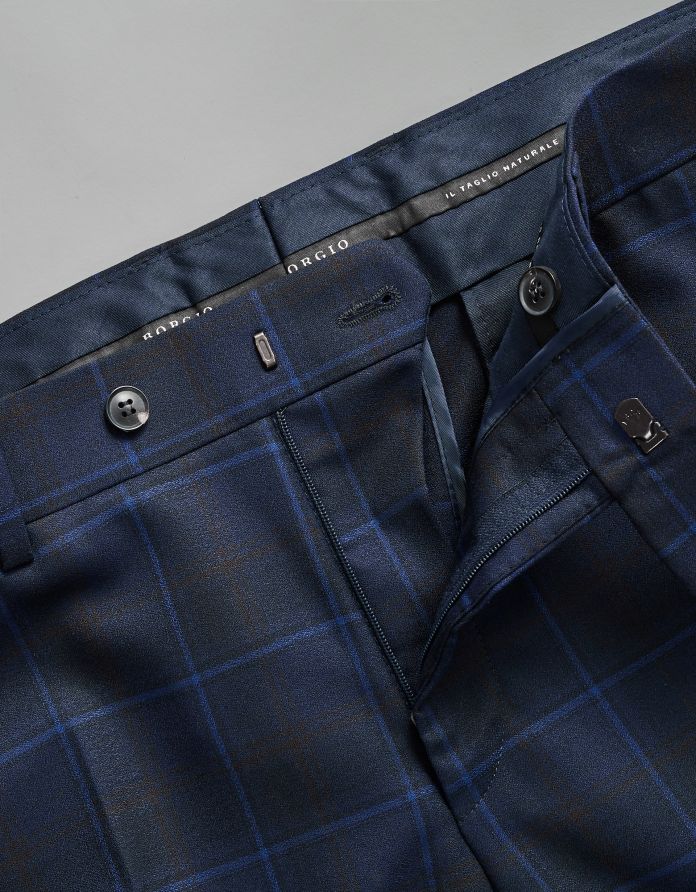 spodnie do zestawu lomazzo granatowy slim fit