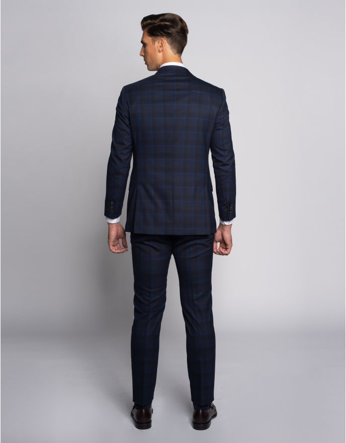 spodnie do zestawu lomazzo granatowy slim fit