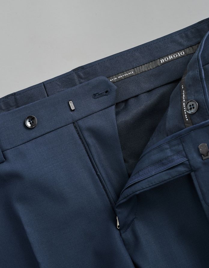 spodnie alba granatowy slim fit