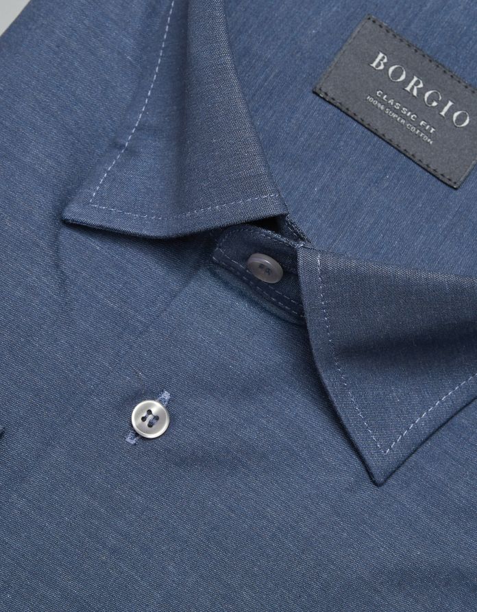 Koszula męski luino 00290 długi rękaw granatowy classic fit
