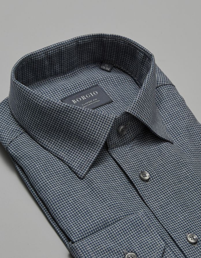 koszula męska nola 00291 długi rękaw granatowy classic fit