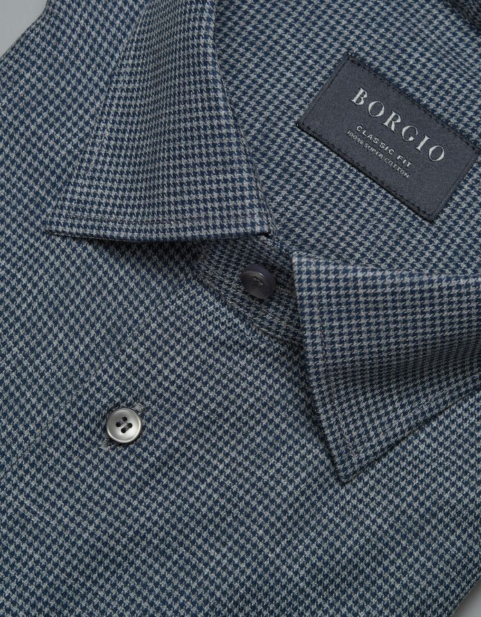 koszula męska nola 00291 długi rękaw granatowy classic fit