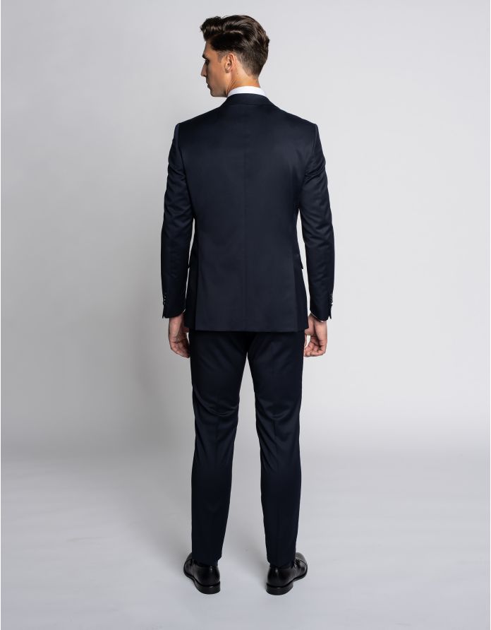 Spodnie do zestawu monopoli granatowy slim fit