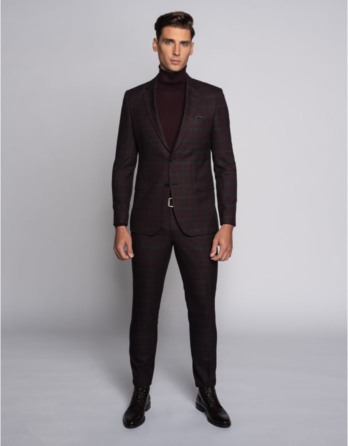 Spodnie do zestawu naro bordo slim fit