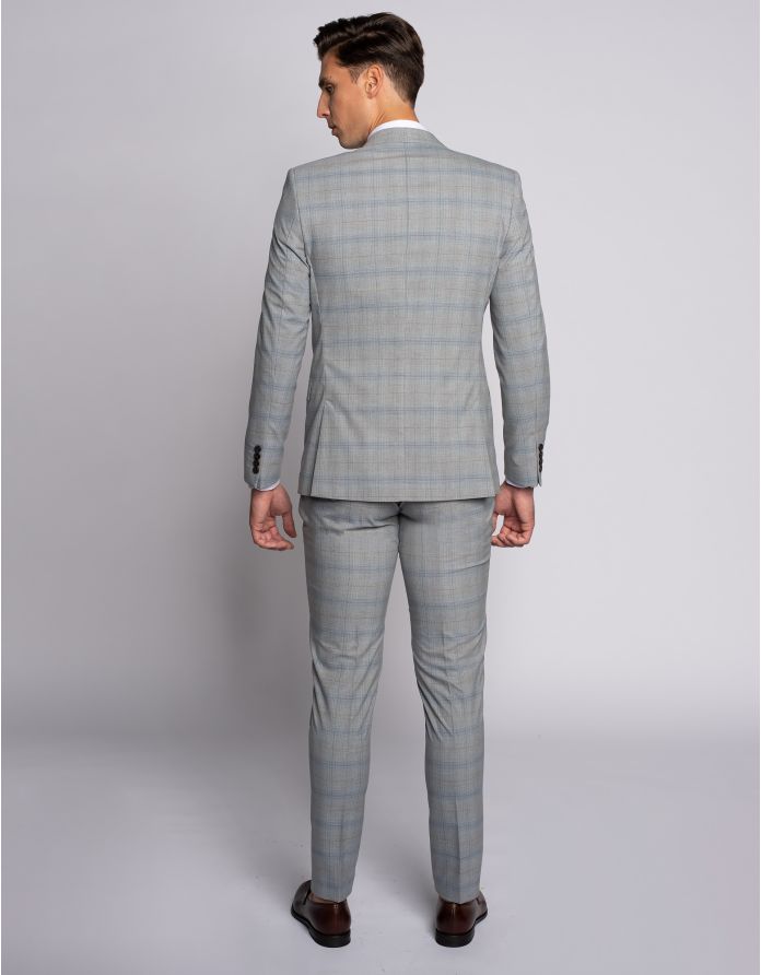 Spodnie do zestawu segrate szary slim fit