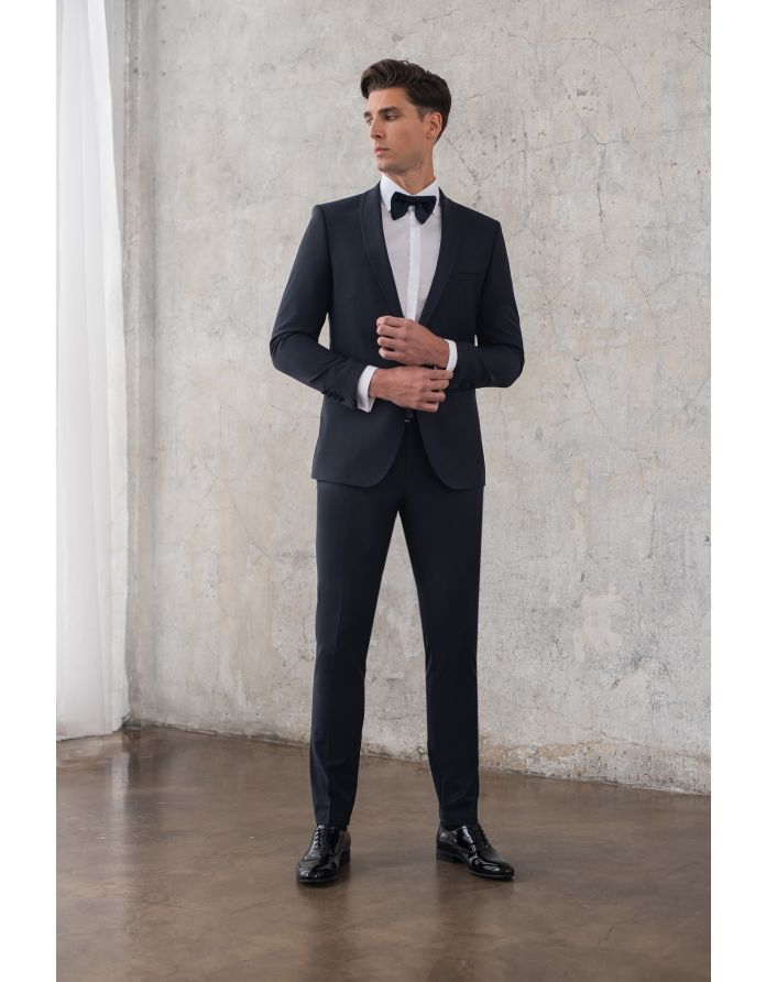 spodnie corsico granatowy slim fit