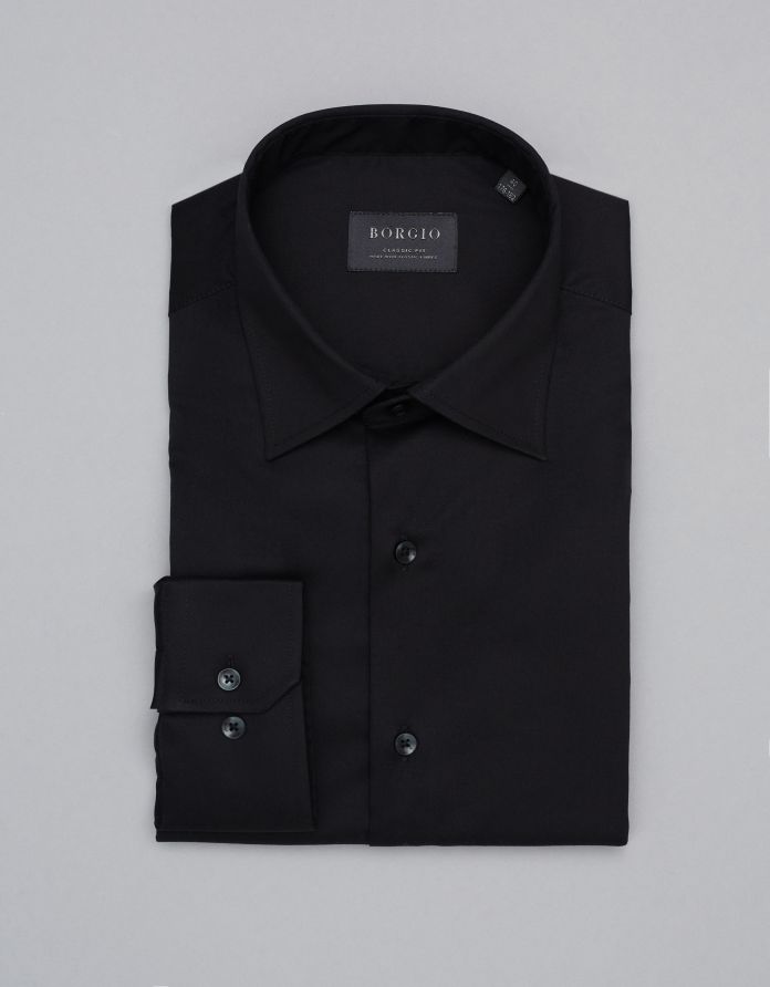 koszula forenza 00314 długi rękaw czarny classic fit