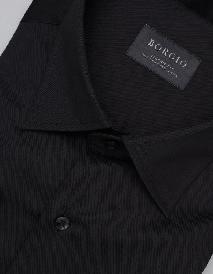 koszula forenza 00314 długi rękaw czarny classic fit