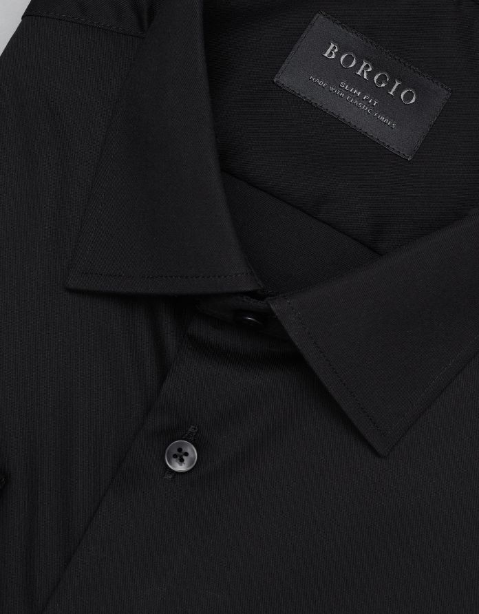 koszula forenza 00315 długi rękaw czarny slim fit