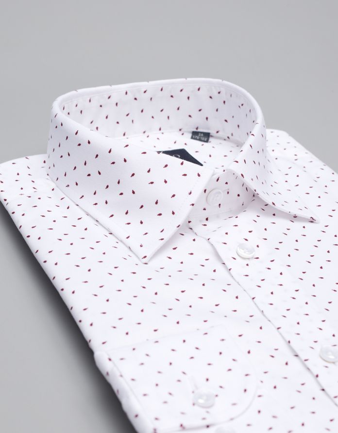 koszula calimera mikrowzór 00324 długi rękaw biały slim fit