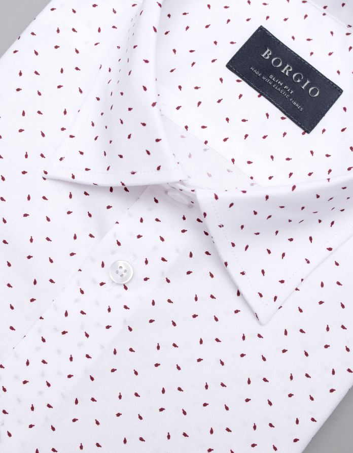 koszula calimera mikrowzór 00324 długi rękaw biały slim fit