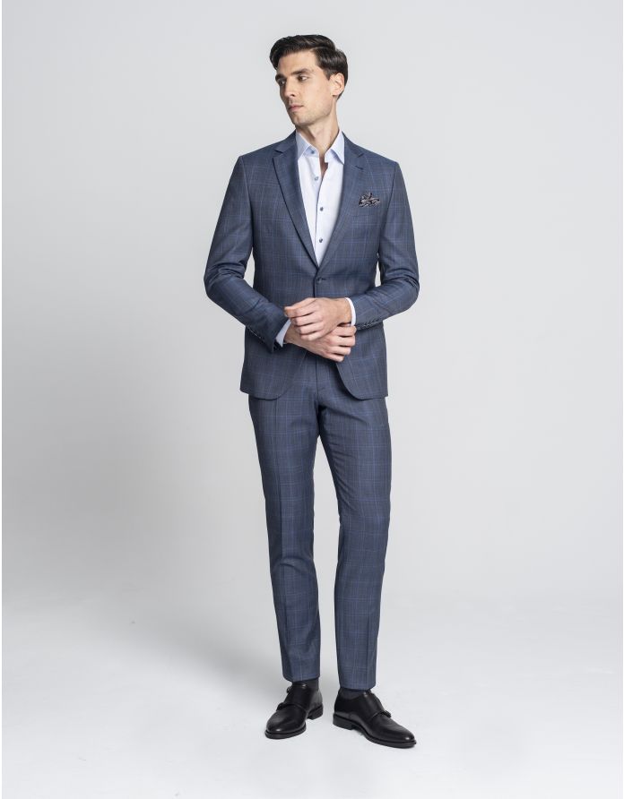 spodnie do zestawu bresso niebieski slim fit