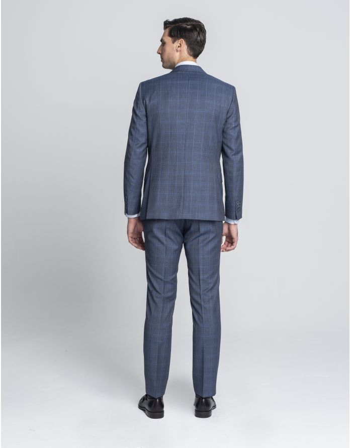 spodnie do zestawu bresso niebieski slim fit