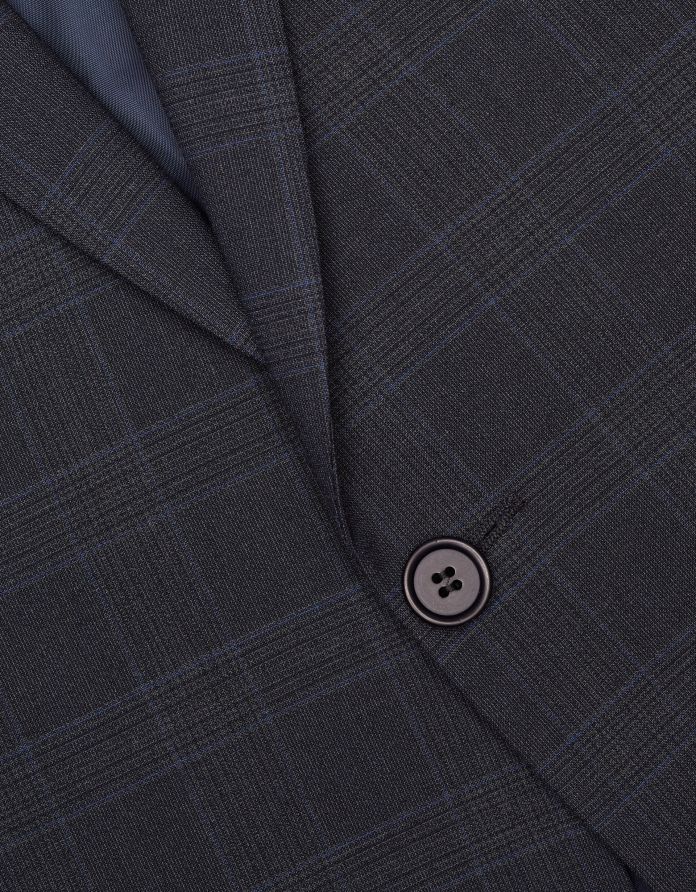 Marynarka do zestawu affori w kratę grafit slim fit