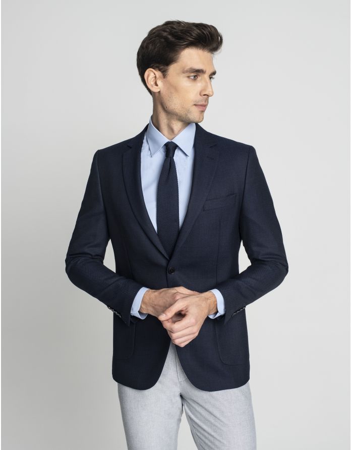 Marynarka cossato granatowy slim fit