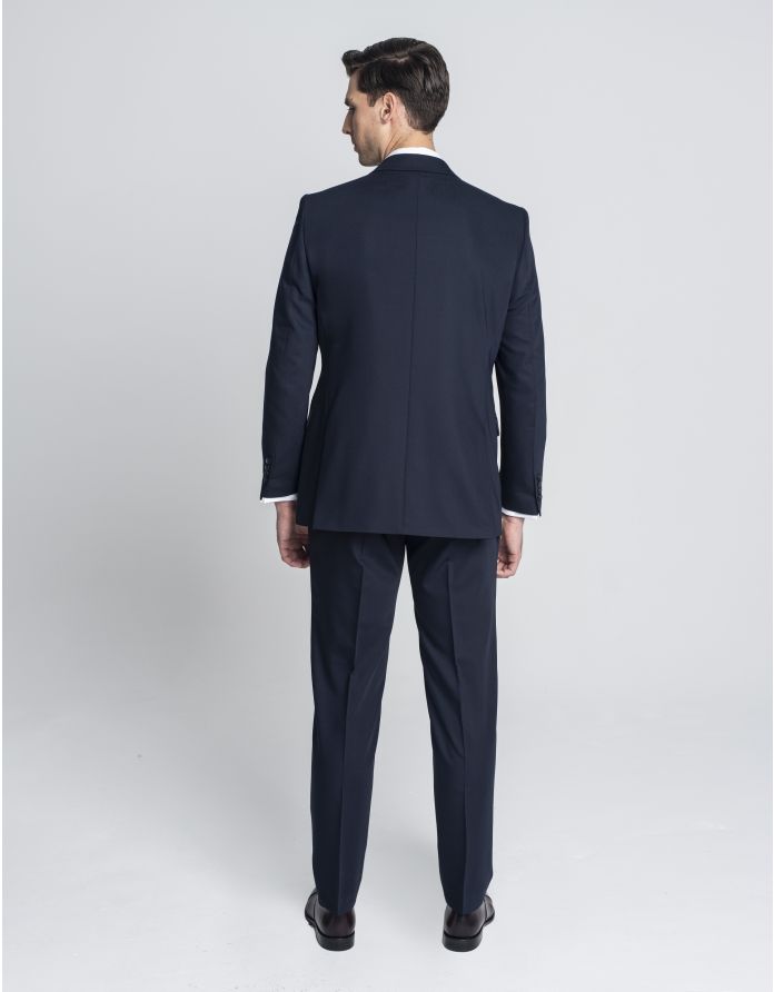 spodnie do zestawu corato granatowy classic fit