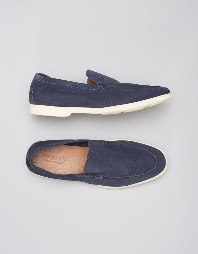 Granatowe mokasyny zamszowe b310