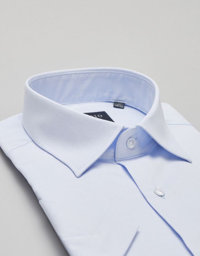 koszula canosa 00342 krótki rękaw błękit classic fit