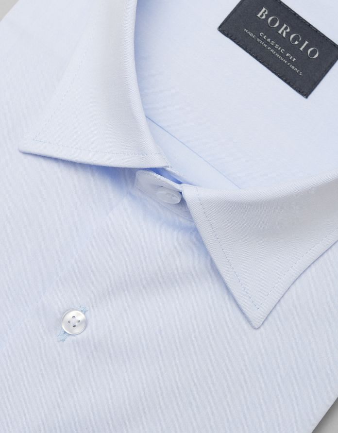 koszula canosa 00342 krótki rękaw błękit classic fit