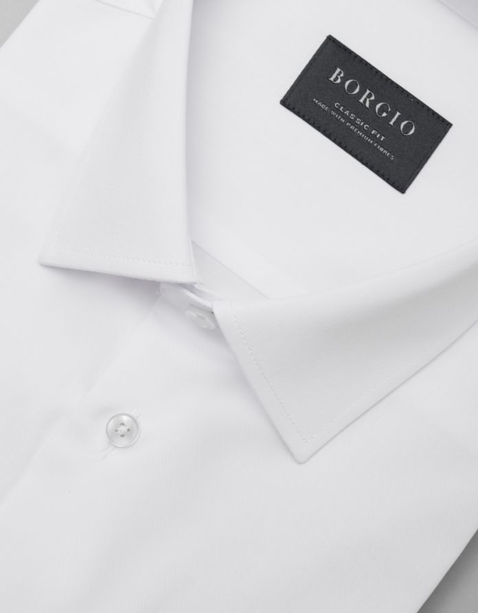 koszula canosa 00338 krótki rękaw biały classic fit