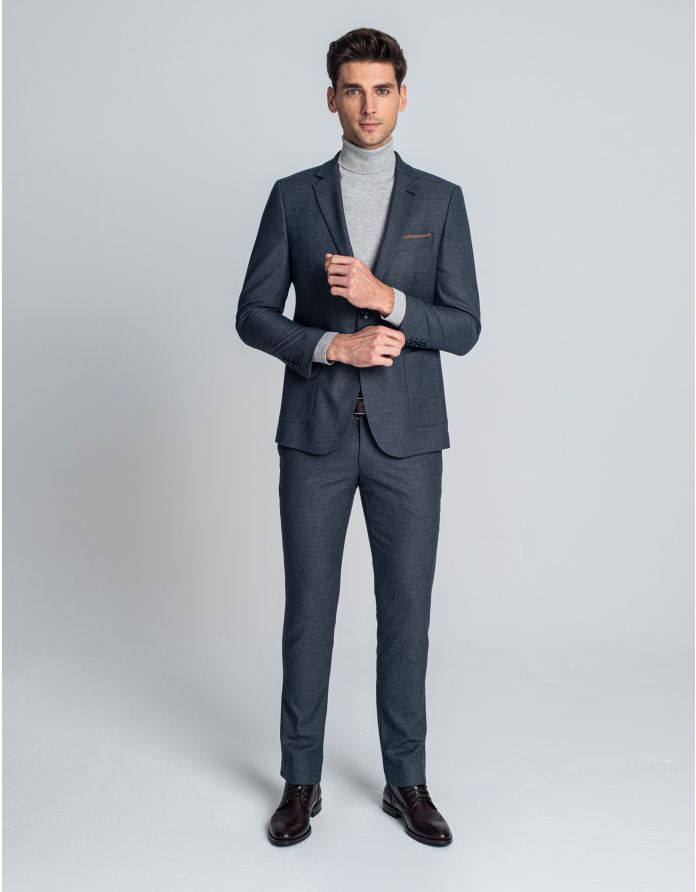 spodnie do zestawu platia szary slim fit