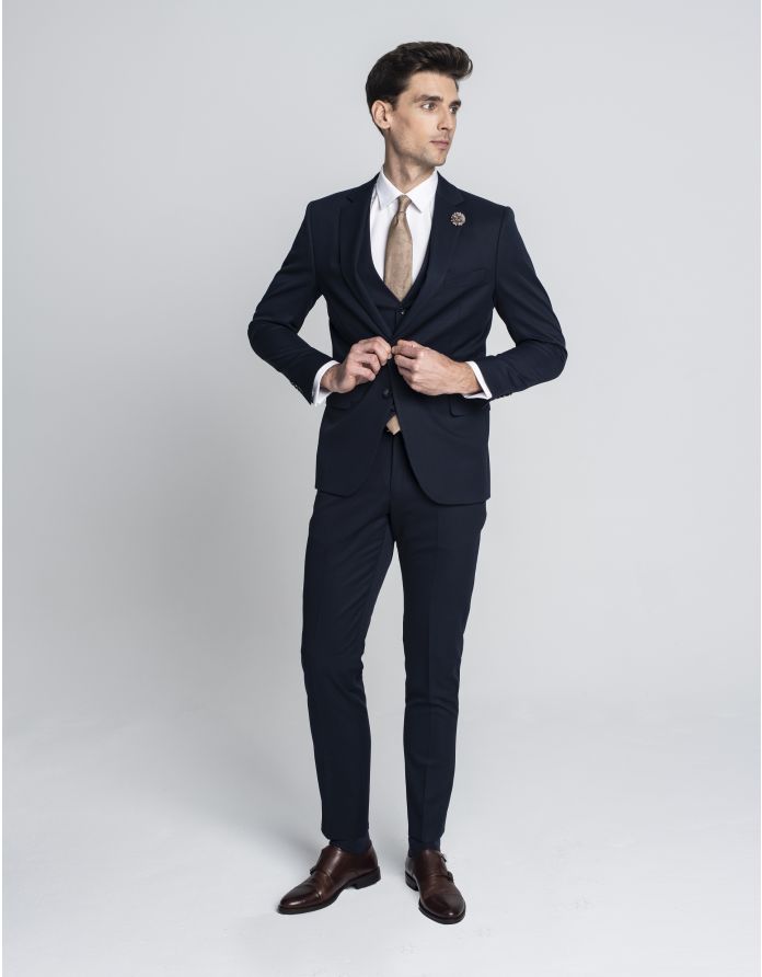 spodnie do zestawu galatro granatowy slim fit