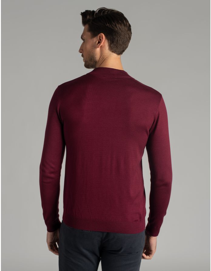 sweter gładki grotte bordo