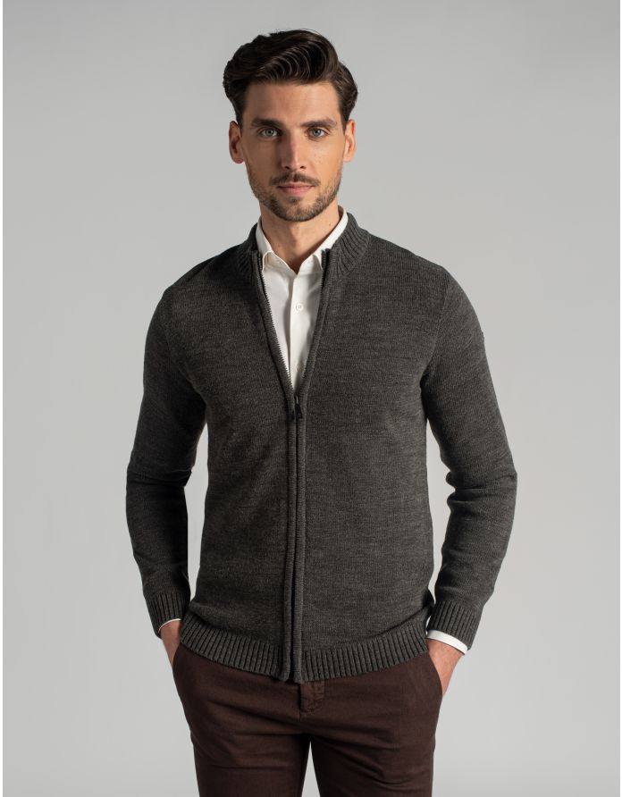 sweter martirano grafitowy rozsuwany