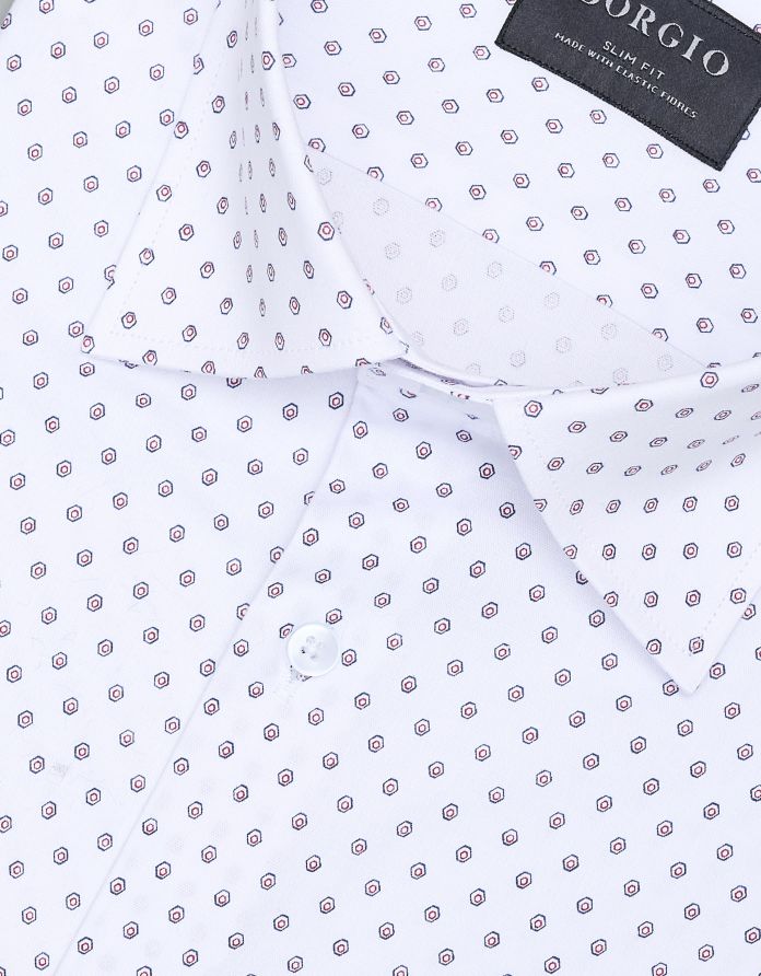 koszula biała we wzory calimera 00344 długi rękaw slim fit