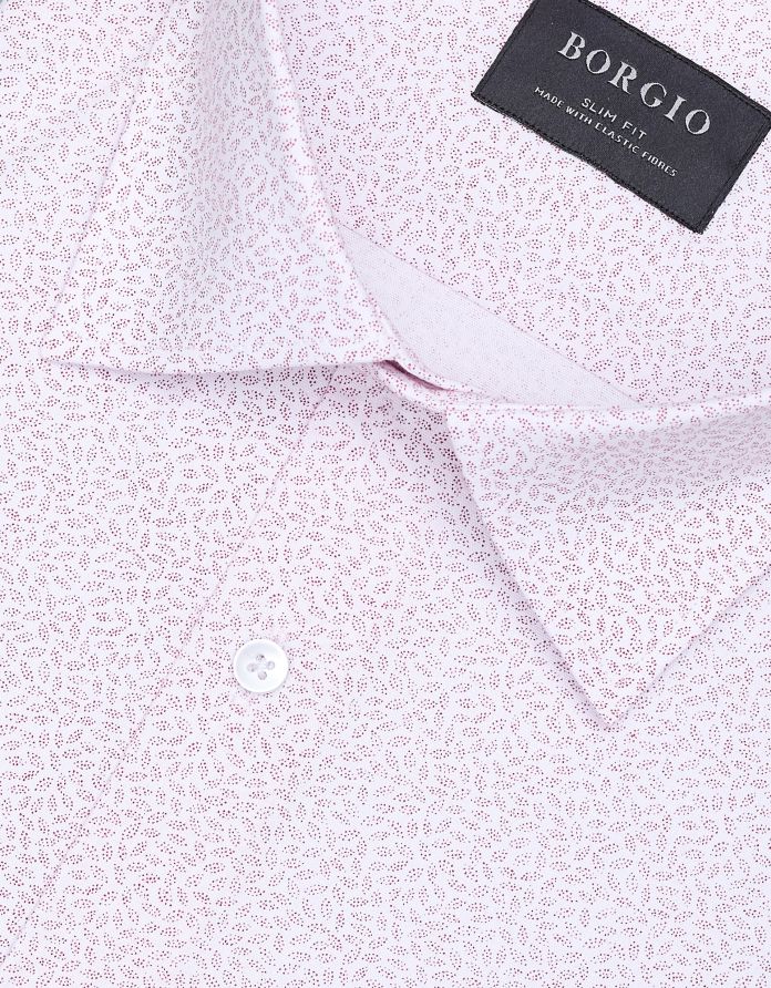 koszula biała w listki calimera 00350 długi rękaw slim fit