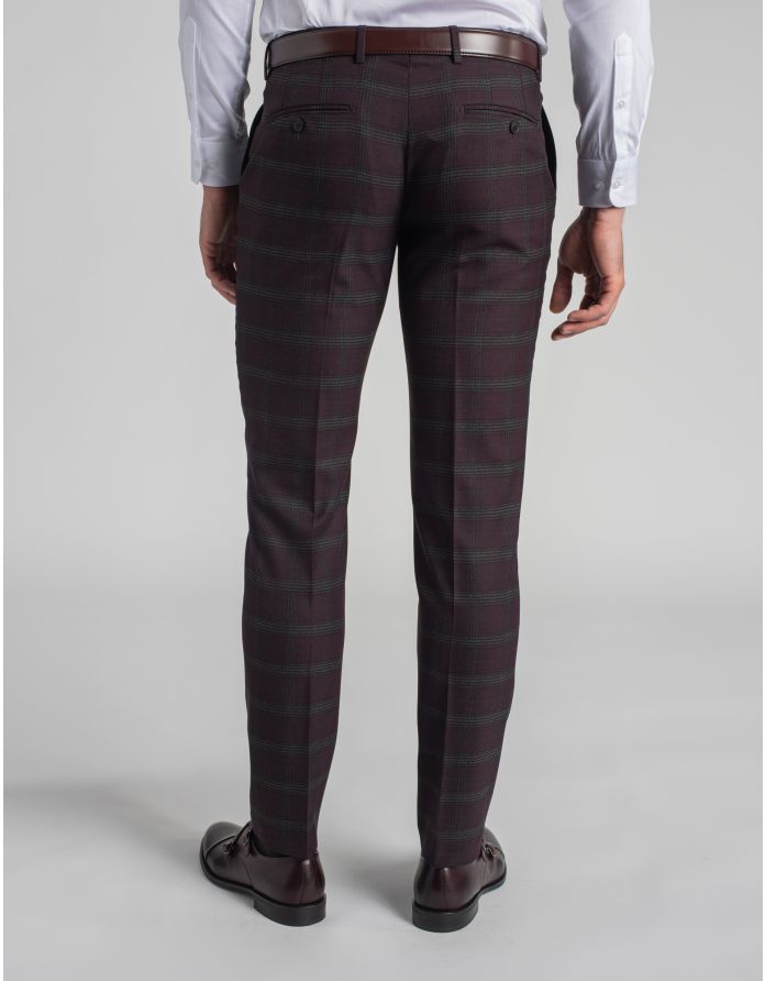 spodnie do zestawu naro 02 bordo slim fit