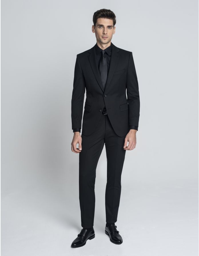 garnitur galatro czarny slim fit