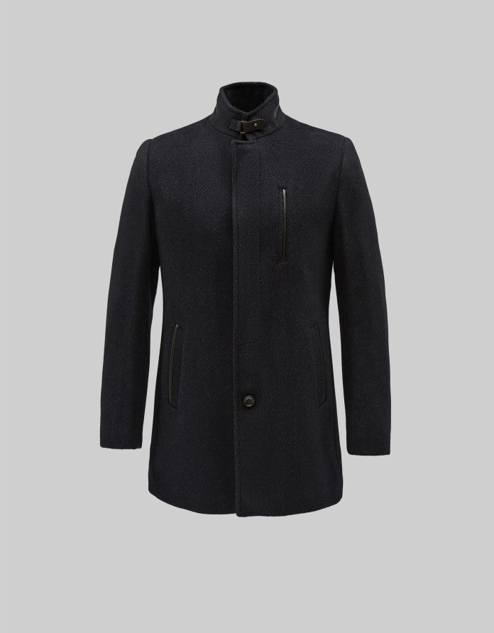 płaszcz ze stójką ribera czarny