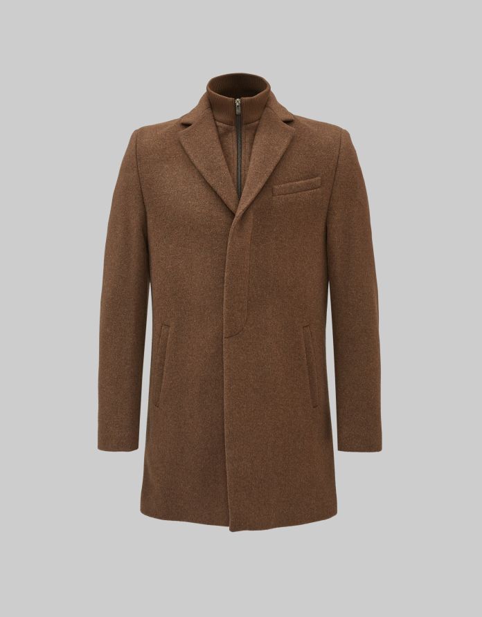 Płaszcz męski seveso ze stójką brązowy