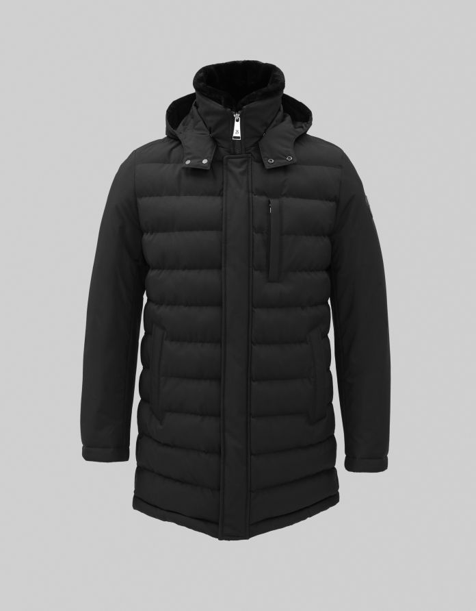 Pikowana czarna kurtka camini