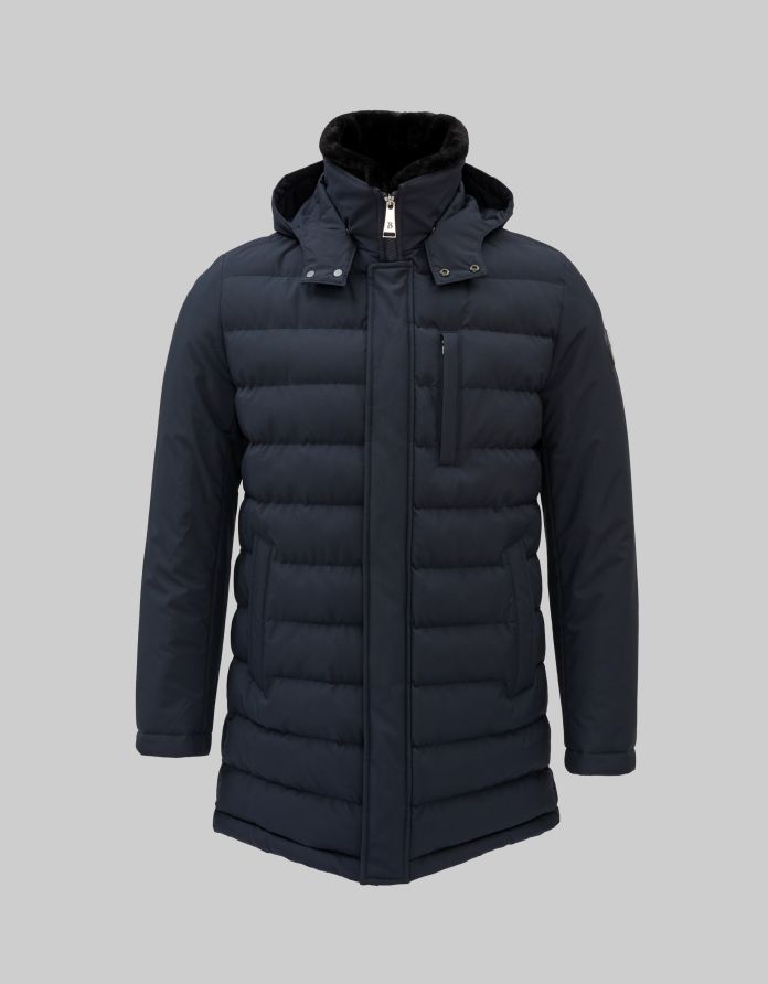 Pikowana granatowa kurtka camini