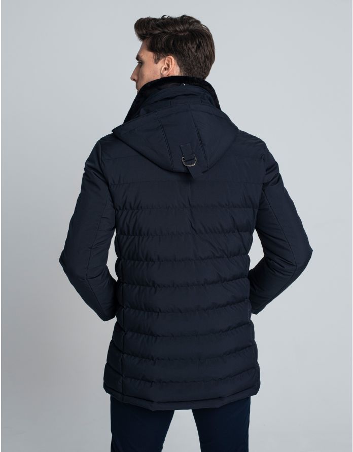 Pikowana granatowa kurtka camini