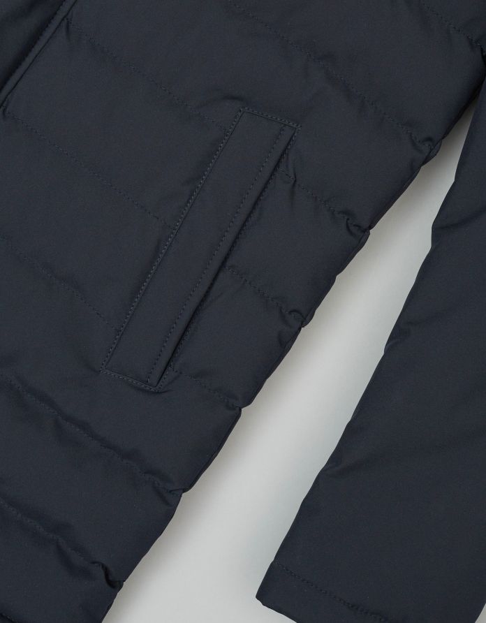 Pikowana granatowa kurtka camini