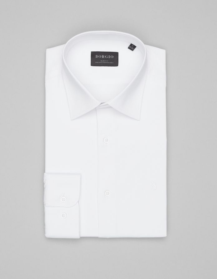 Koszula acconia 00356 długi rękaw biały slim fit