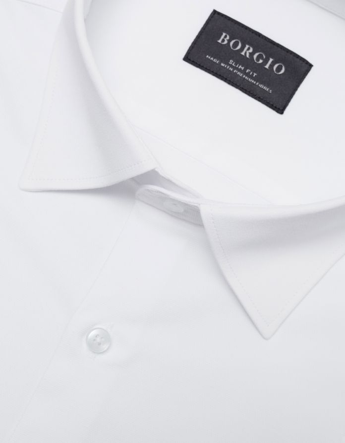 koszula laspezia 00358 długi rękaw biały slim fit