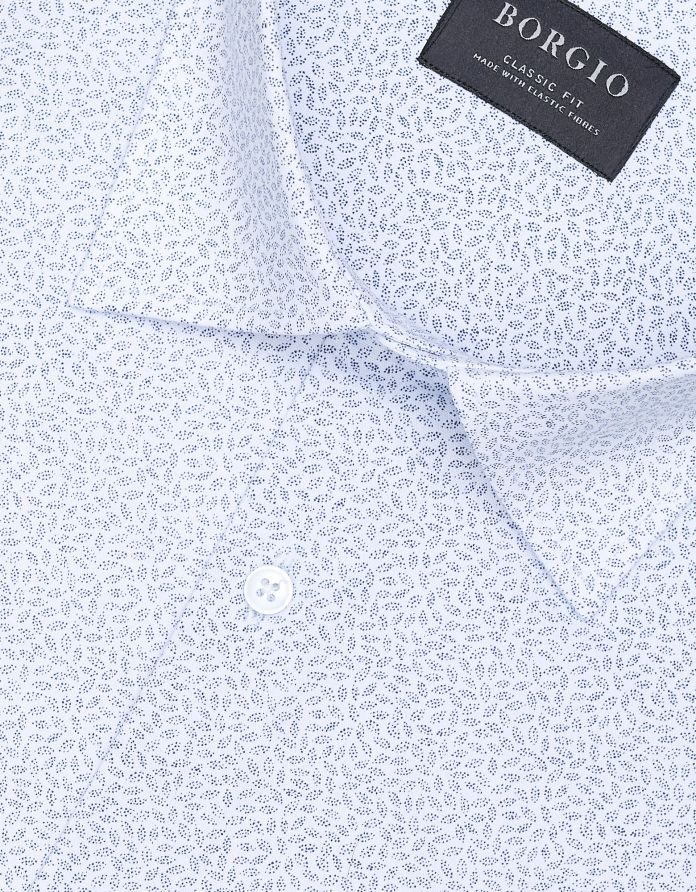 koszula calimera w listki 00349 długi rękaw biały classic fit