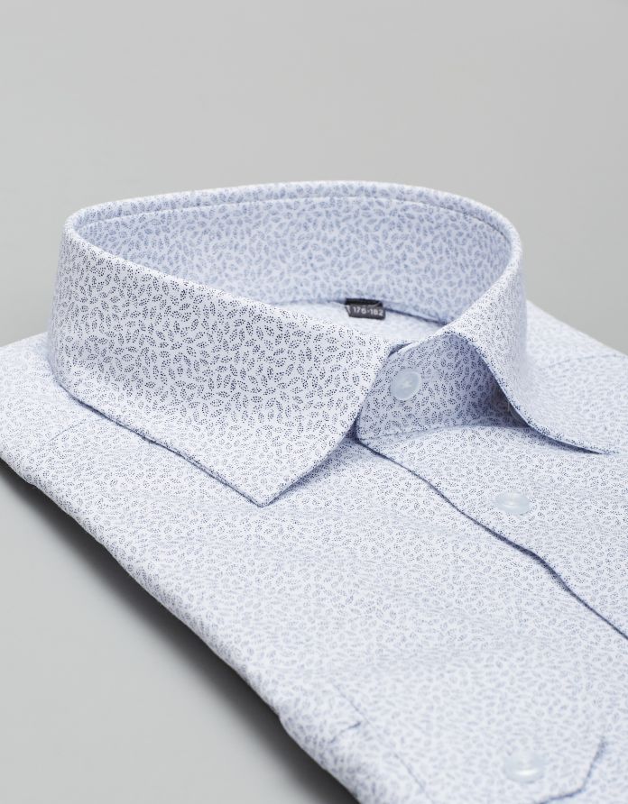 koszula calimera w listki 00349 długi rękaw biały classic fit