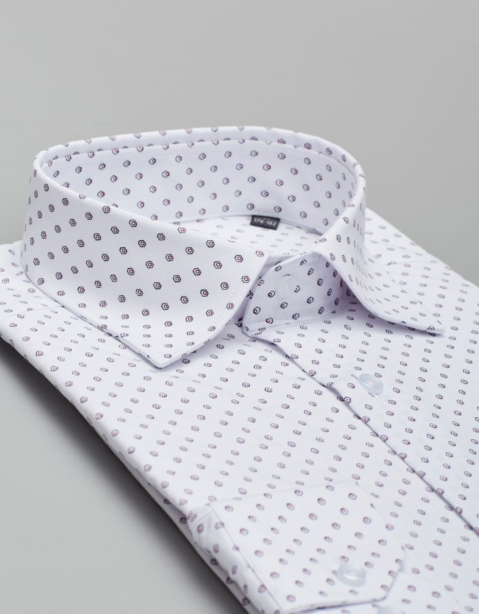 koszula biała we wzory calimera 00344 długi rękaw classic fit