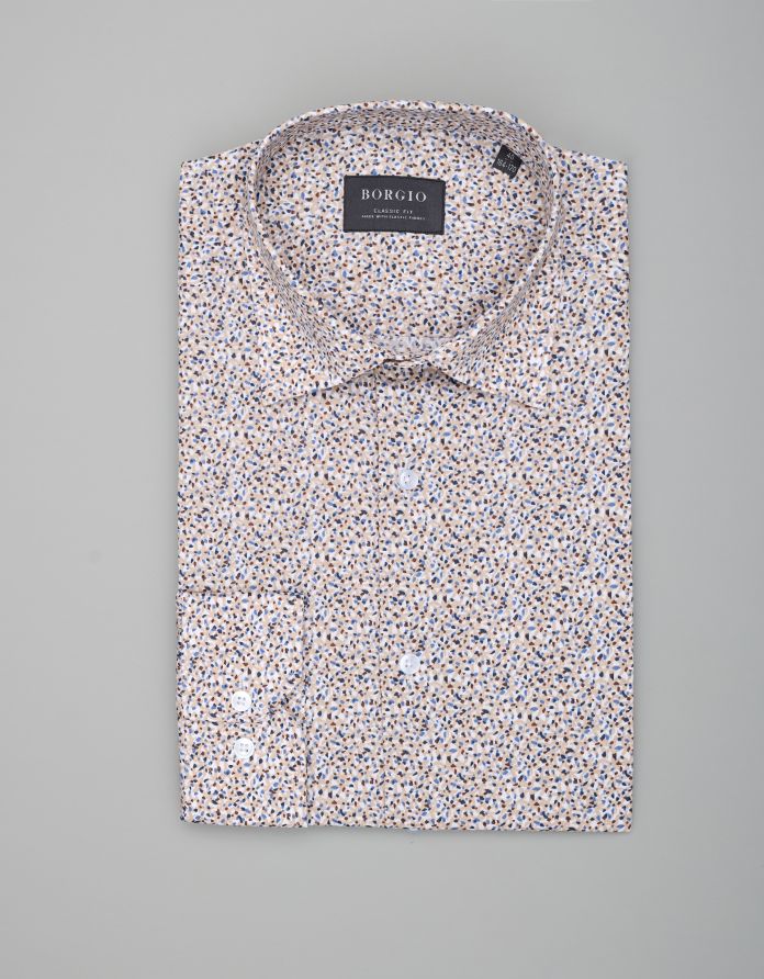 koszula męska melanż calimera 00346 długi rękaw classic fit