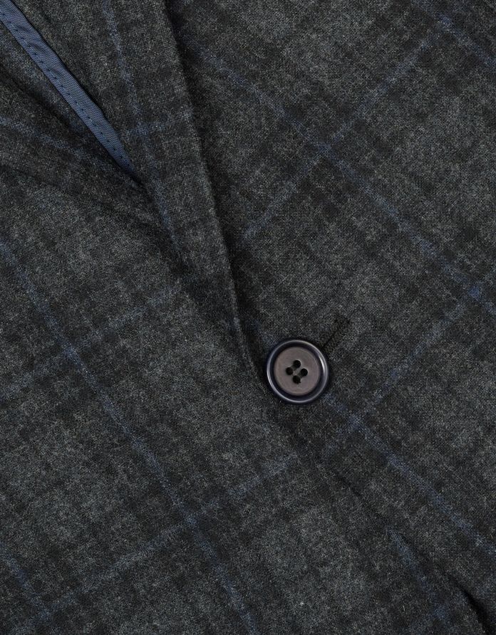 marynarka friddani grafit w kratę slim fit