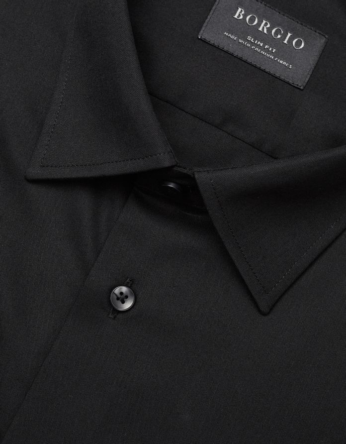 koszula forenza 00363 długi rękaw czarna slim fit