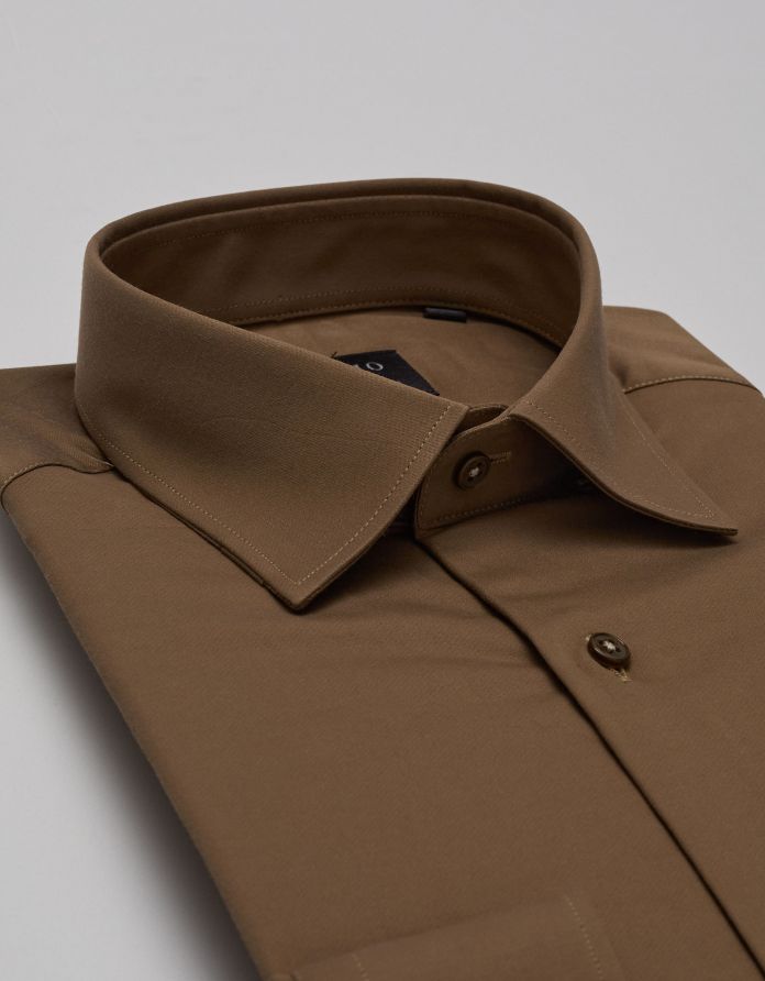 koszula lumia 00370 długi rękaw beżowy slim fit