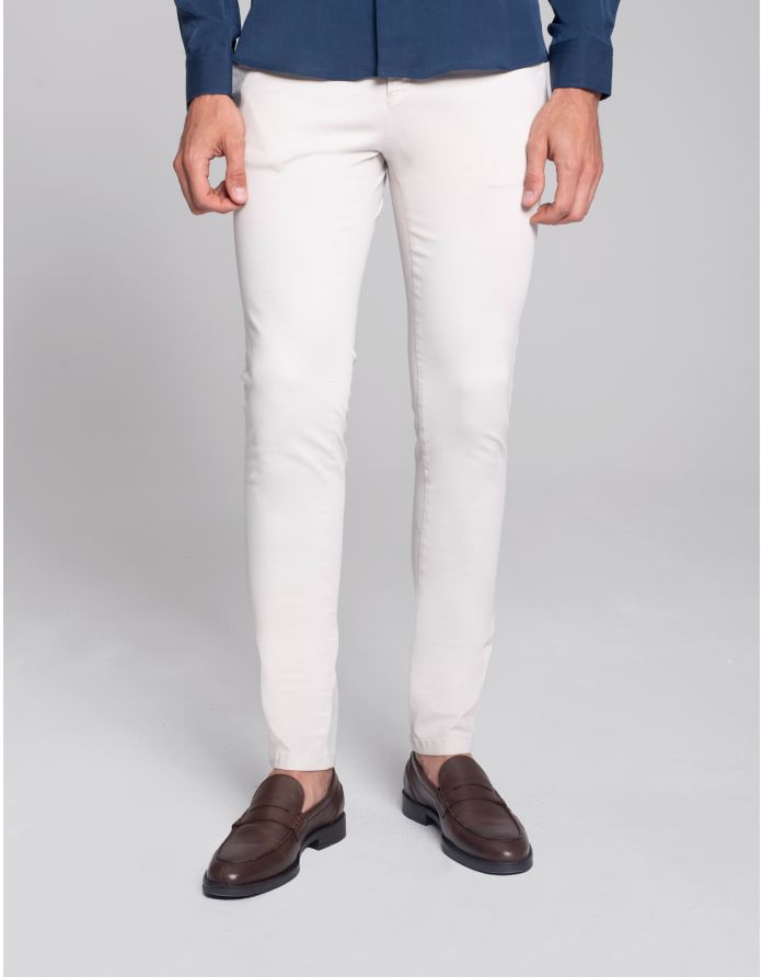 spodnie menfi biały slim fit
