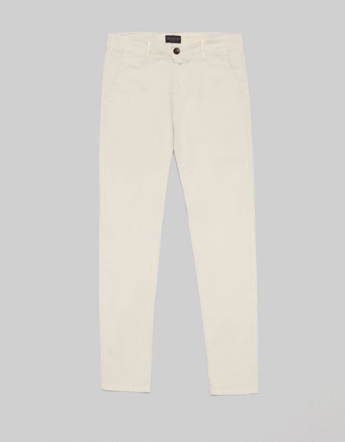 spodnie menfi biały slim fit