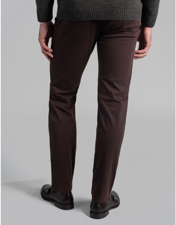 spodnie menfi brąz classic fit